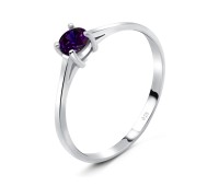 4mm Amethyst CZ Silver Ring CSR-150-4